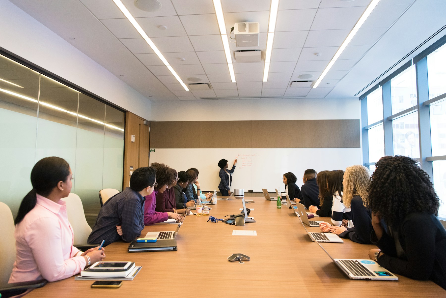 Consultant facilitating an executive working session